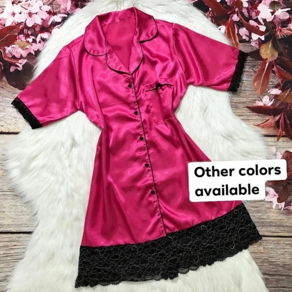 New Satin Silk-Like T-shirt Nightgown​